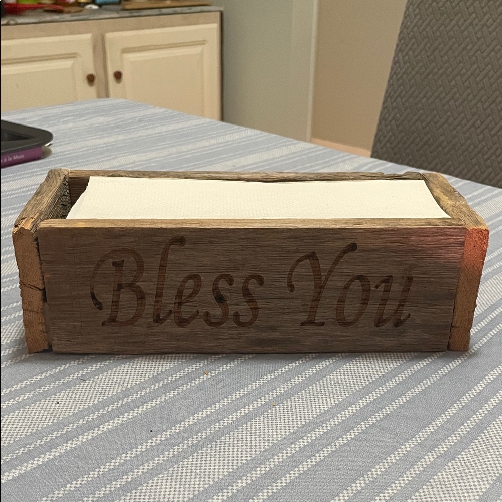 Rustic Wooden Tissue Box Holder